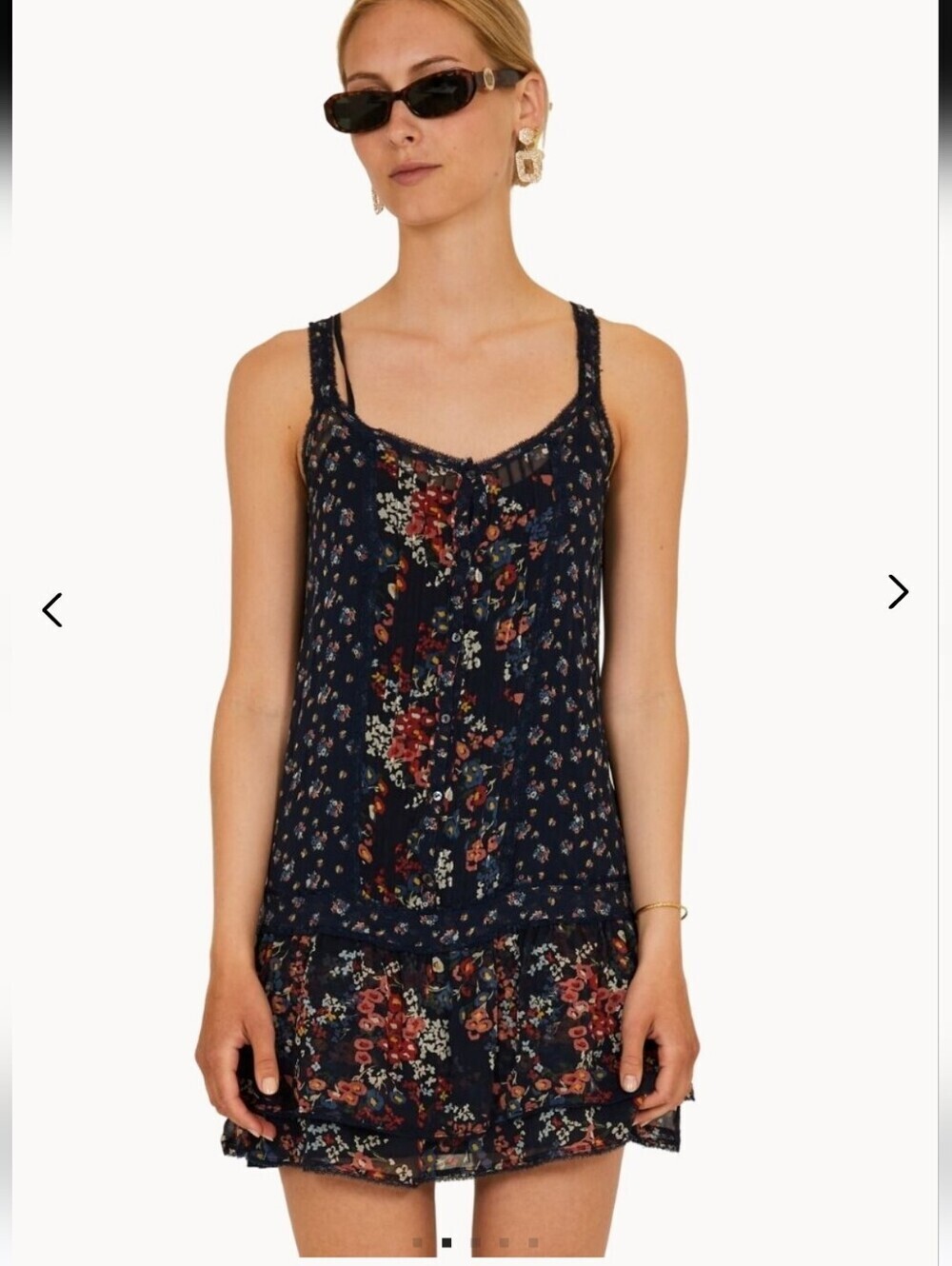Vintage Abercrombie & Fitch 100% Silk Floral Drop-Waist Mini Dress Size Medium